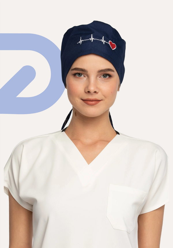 Heartbeat Navy CapFlex Surgical Cap