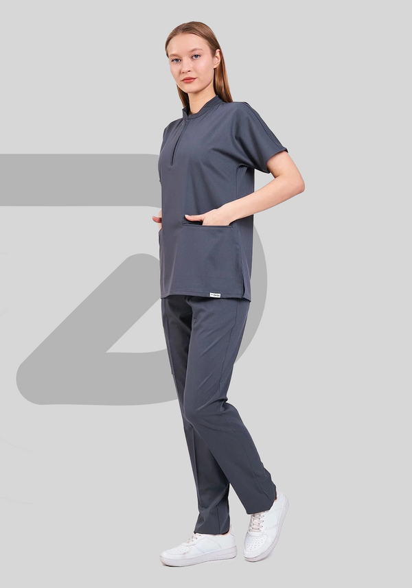 Smoke ProFlex Zipper Scrubs Set