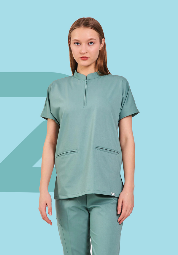 Mint ProFlex Zipper Scrubs Set